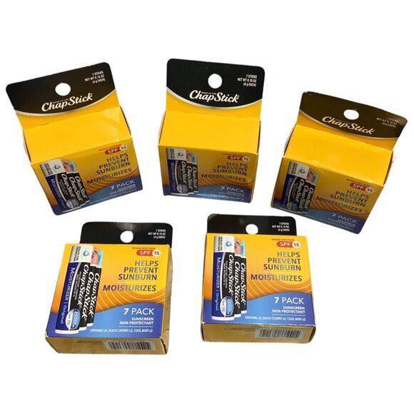 35 ChapStick SPF 15 Lip Balm Variety 7 Pack Sunburn Prevention Moisturizes Lips - Picture 3 of 4